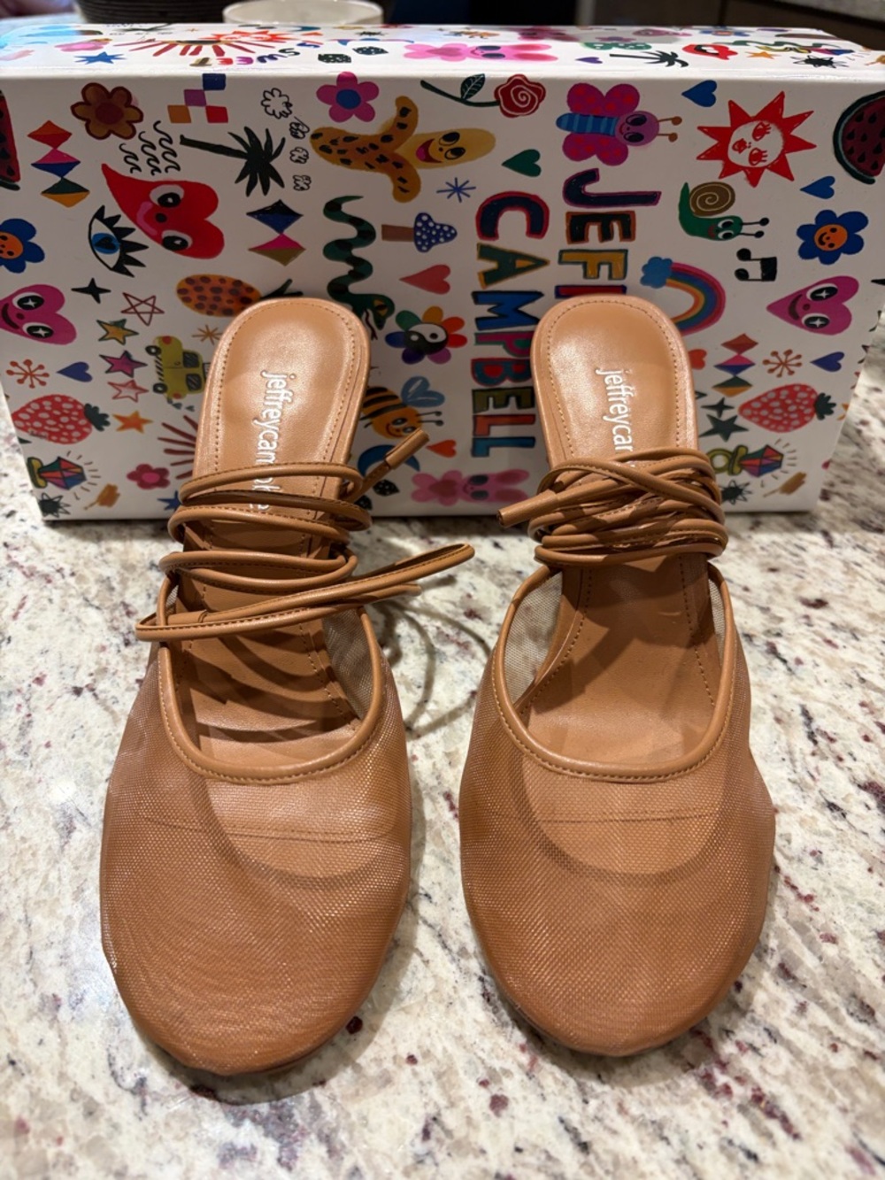Jeffrey Campbell Cognac Lace-Up Ballet heels